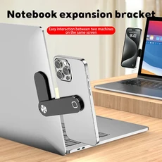 새로운 자석 휴대폰 홀더 노트북 화면 지지대 접이식 사이드 마운트 태블릿 휴대폰 스탠드 조절 가능한 디, 01 Black