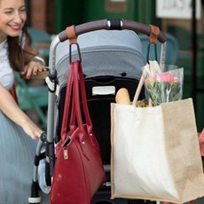 가방걸이 가죽끈 홀더 다용도 키링 고리 열쇠고리 휴대용가방 유모차 2p 자전거 버클, 브라운2p, 1개