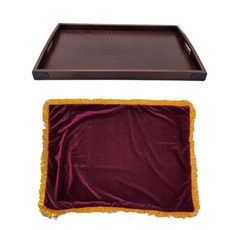 행사 원목 쟁반 벨벳 커버 세트, 쟁반+커버
