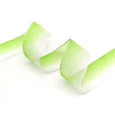 액세서리 DIY # 리본 웨딩 데코용 25mm 오간자 컬러 포장 그라데이션 선물 야드 5 핸드메이드, Green-White, 1개