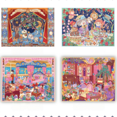 [달빛 아래 펼쳐지는 이야기들] 달빛 조각의 환상곡 8.0 3D 집 꾸미기 스티커 빅사이즈 4종세트(핀셋포함), 1세트, 혼합