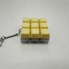재미있는 귀여운 캐릭터 단색 파스텔 피젯 키보드 버튼 블럭 톡톡 딸깍이 키캡 토이 키링 스트레스해소 커플 열쇠고리, B옐로우 sps537