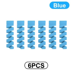 마우스 폰용 케이블 와인더 클립 홀더 타이 USB 충전기 코드 관리 주최자 보호기, B 6Pcs-Blue