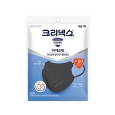 크리넥스 입체형 마스크 대형 KF80, 1개입, 80개, ALL BLACK 검정색