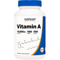 nutricost 維生素A軟膠囊 10000IU, 500顆, 1罐