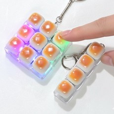 LED 딸깍이 키링 동글동글 시즌2 몽글몽글 브레드 불빛 키캡 피젯, 1개, 옵션02 시즌2 동글동글 4 키캡