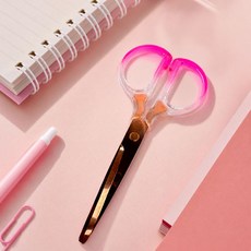코지로움 웰컴 아크릴 가위 반투명 컬러 사무용 문구가위, 1개, 핑크