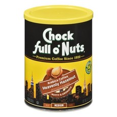 Chock Full o'Nuts 헤이즐넛 향 그라운드 커피 (297.7g/10온스 캔) - 프리미엄 커피콩, Heavenly Hazelnut, 10.2 Ounce (Pack of 1)