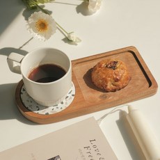 홈카페 인테리어 규조토 컵받침 티코스터 우드 트레이 zin+93236qf