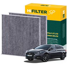 하이필터 현대 자동차 i40 활성탄 에어컨필터, 2개, 2018 i40 (VF PE) HI-D004