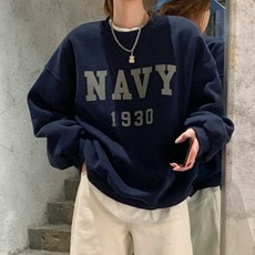 타니즈 로티오 1930 레터링 라운드넥 여성용 기모 맨투맨 - 2 Color