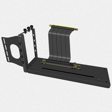 XT PCI-E 4.0 X16 顯卡延長線 22公分 90度 直立式顯卡支架, 1個, 顯卡直立支架黑色