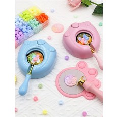 실링왁스전기워머 업사이클링 용 병뚜껑 아트 블루+6종 별 세트+24칸 왁스+5장, 퍼플 세트