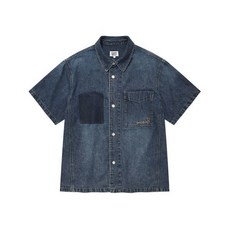 와키윌리 WACKY WILLY 워싱 데님 반팔 셔츠 스카이 블루 174522