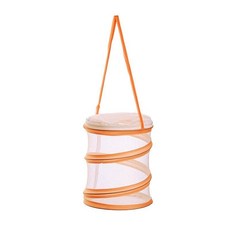 蝴蝶飼養昆蟲籠 可折疊防蟲紗網 螳螂幼苗透光培育觀察箱籠, 1個, 橙色笼