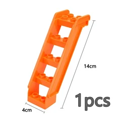 Duploes 대형 벽돌 크리 에이 티브 스윙 Ladde 시소 장난감 큰 빌딩 블록 놀이터 부품 풍선 슬라이드 계단, 21 Orange-stairs
