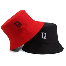 雙面漁夫帽DD遮陽帽戶外防曬帽子韓版女士大帽檐刺繡盆帽大頭, 1個, 如圖