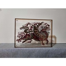 皮影 火龍駒 上等牛皮 手工雕刻 上色 尺寸26x36cm, 如圖所示, 1個