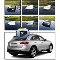 Infiniti FX35 FX45 2003-2012 鯊魚鰭蓋 天線蓋 烤漆黑 銀 白 珍珠白 鍍鉻 卡夢, 1個, 車頂有天線(底部挖孔款),素材黑(可自行烤漆)