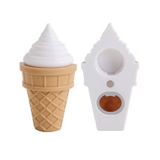 DFMEI 創意磁吸式開瓶器仿真冰激凌卡通可愛擰瓶器冰箱裝飾品立體起蓋器, 1個, 白色1個:如圖