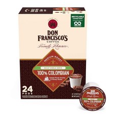 Don Francisco’s Colombia Supremo Medium Roast Coffee Pods 55 Count Recyclable SingleServe Compatib