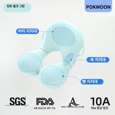 퀀텀상점 카시트머리보호대 카시트머리지지대, 1개, 민트 밀크 그린 P3 6-12세 27-31cm