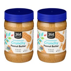 365 홀푸드마켓 무가당 크런치 땅콩버터 454g, 2개