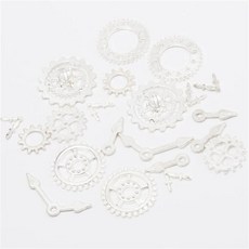 아연 합금 기어 레트로 스팀펑크 쥬얼리 장식 DIY 수제 시계 액세서리, 실버 실버 / 50g