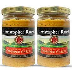크리스토퍼 랜치 올리브 오일에 다진 마늘 수상 경력에 빛나는 Christopher Ranch Chopped Garlic in Olive Oil | California-Grown F, 9온스(2팩), 1개, 255g