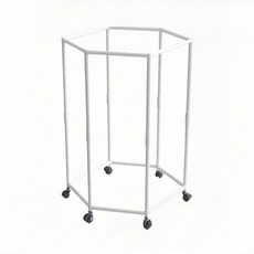 開放式滑輪衣物收納架 簡約時尚 方便移動堅固耐用, 單層白色