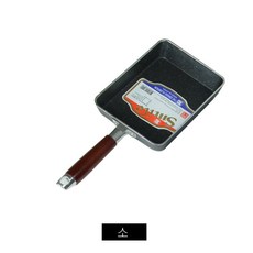 나무손잡이 사각 후라이팬 계란후라이용 계란팬, 1개