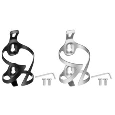 HARFINGTON 자전거 물병 홀더 2개 경량 합금 병 케이지 사이클링 컵 홀더 나사 포함 MTB 산악 도로 자갈용 블랙 & 실버 120526