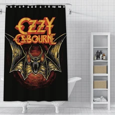 방수 폴리에스터 원단 페인트 샤워 커튼 다채로운 목욕 커튼 Ozzy Osbournes 레트로 홈 욕실 장식 후크