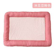 夏季新品狗窩寵物涼感墊犬窩狗墊貓咪冰絲睡墊寵物墊降溫寵物用品, 1個, M56冰豆豆粉色