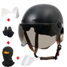 자외선 차단 안전 헬멧 남성용 여성용 안전용 하프 헬멧 오픈페이스헬멧 충격흡수 자외선차단 안전 헬멧, 1개, 블랙