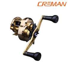 크레만 리틀 자이언트 베이트릴 주꾸미 갑오징어 문어 광어 다운샷 우럭 바다 선상 낚시 릴, 골드, 더블 좌핸들 (5.6:1)