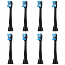 MERUYOO 전동 칫솔 교체 브러쉬 파나소닉 도르츠 대응 8개 교체 헤드 Panasonic Doltz 대응 전동 칫솔 머리 부드러운 극세모 블랙 광택 브러쉬 얼룩 제거 가정용, 1개, 상세페이지 참조