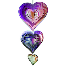 단비루리 하와이 바람개비 3D 입체 회전 모빌 장식, 색상 하트 3단