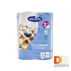 德國 Rossmann Alouette 廚房紙巾 2捲/袋 三層加厚 印花壓紋 吸水 吸油 乾濕兩用 拋棄式抹布, 1個