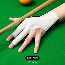 미끄럼 방지 손가락 왼손 당구 장갑 통기성 전문 훈련 탁구 스누커, 1개, 5. Black white-Left--M