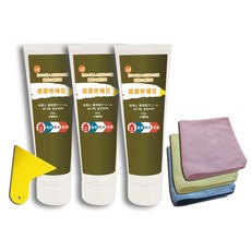 台灣製造 日本職人 珪藻土牆面修補膏 - 填縫修復 防水修飾 美縫劑 隙縫補土 乳膏狀好施工, 3入 附刮刀1 贈倒勾吸水擦巾3條