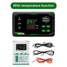 VTM100 리튬 배터리 테스터 미터 산성삼원계 리튬인산철 디지털 전압 용량 표시기 DC 7-100V, 01 With temperature