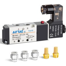 18NPT 솔레노이드 밸브 AirTAC 4V110-06 DC12V 단일 코일 파일럿 작동 전기 2 위치 5방향 연결형 정션 박스, DC12V/Junction Box, 1/2"NPT