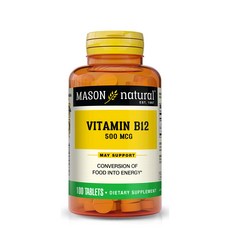 MASON natural 無麩質無糖維他命B12錠 500mcg, 1組, 100顆