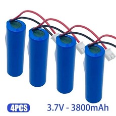 3.7V 3800mAh 리튬 이온 충전식 배터리 18650 1S1P 팩 비상 조명 스피커 블루투스 DIY 라인 플러그, 04  4pcs