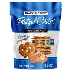 Snack Factory 과자 칩 스낵 팩토리 프레첼 크리스프 비변형 7.2온스 재밀봉 가능 봉지