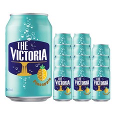 웅진빅토리아 파인애플 캔 탄산음료, 350ml, 12개