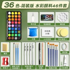 솔리드 안료 수채화 물감 세트 36색 무독성, 19. Lite Edition  36 색 / 46 개