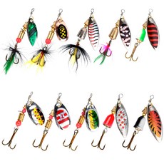 10PCS 회전 미끼 세트 인공 미끼세갈래갈고리가달린회전미끼, 열 개