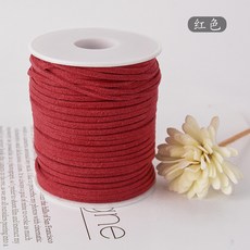 臺南出貨 韓國絨 雙面絨 仿皮繩 手鍊項鍊繩 鮮花禮盒包裝絲帶 DIY甜品蛋糕綁帶, 紅色, 1個